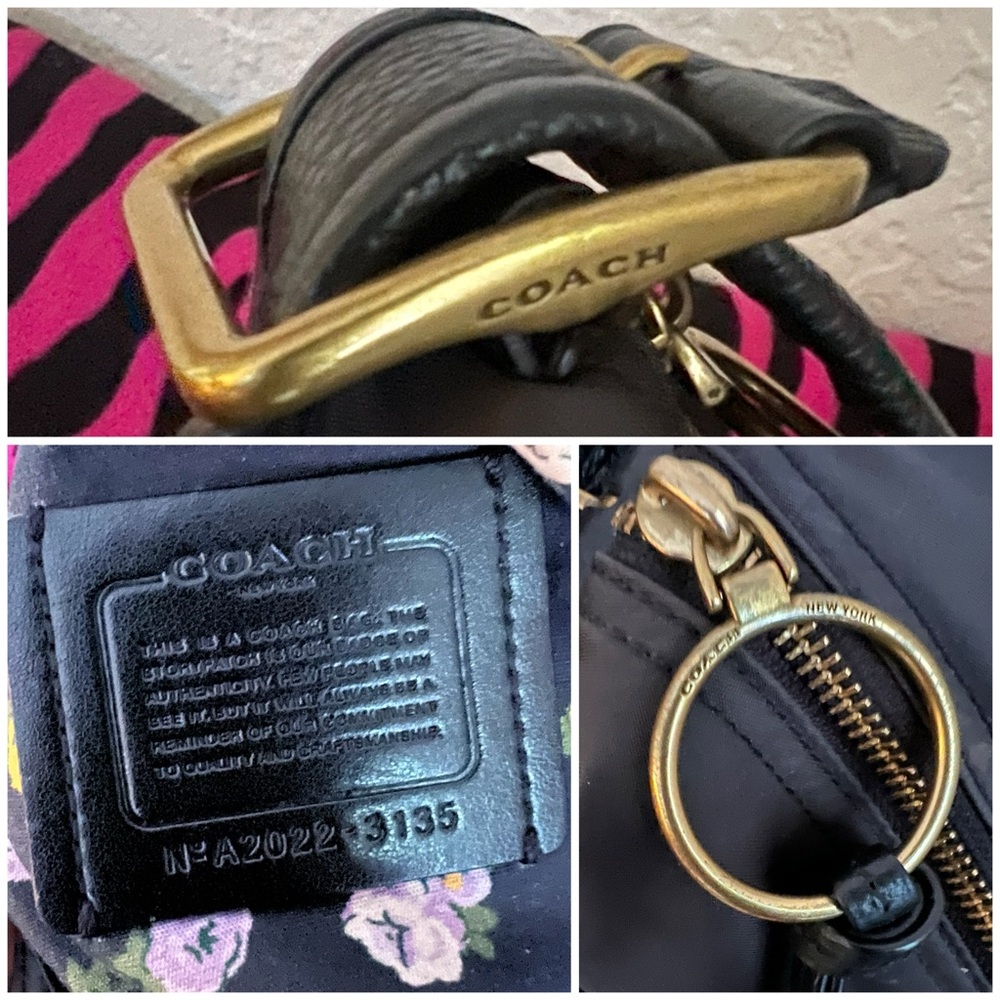 đź‘‘âś…PRICE FIRMâś…Coach Black Leather and Nylon Utility Shoulder Hobo Bag - Picture 8 of 16